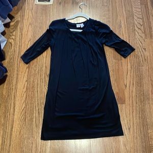Aqua Long Sleeve Black Dress